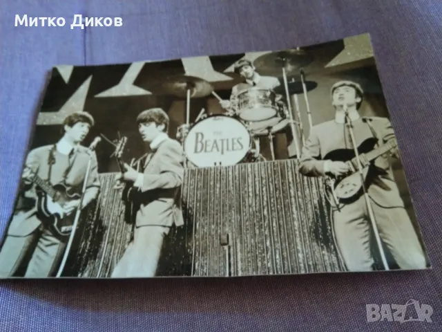 Пощенска картичка винтидж от 60-те год . 17х12см на Бийтълс Beatles