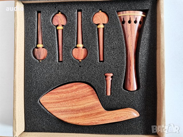  Комплект струнник, ключове, нът и чинрест за цигулка, снимка 1 - Струнни инструменти - 30572609