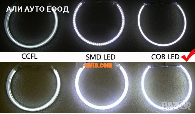 Ангелски очи за BMW E39 -COB 131MM*4, снимка 3 - Аксесоари и консумативи - 31393557