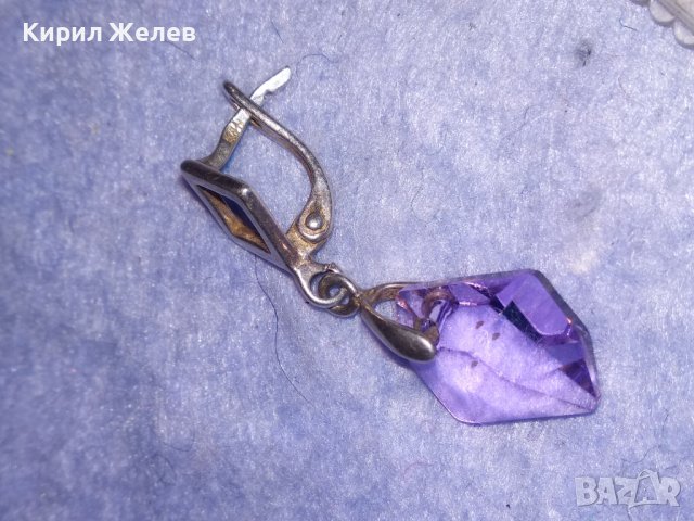 ПРЕКРАСНА АНГЛИЙСКА СРЕБЪРНА СКЪПОЦЕННА АР НУВО ОБЕЦА СРЕБРО 925 с ЮВЕЛИРНО ФАСЕТИРАН АМЕТИСТ 21030, снимка 12 - Обеци - 40488460