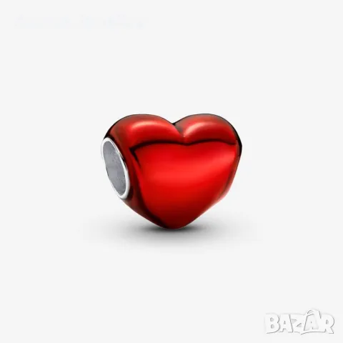 Pandora талисман Metallic Red Heart , снимка 2 - Гривни - 48627751