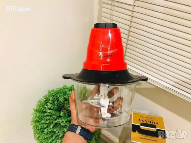 Компактен мултифункционален кухненски чопър с 4 S-образни остриета 🥗, снимка 3 - Други - 53246850