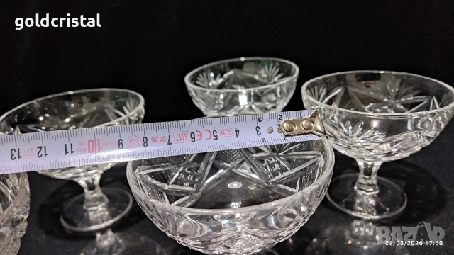 кристални чаши за сладолед мелба, снимка 5 - Антикварни и старинни предмети - 53929894