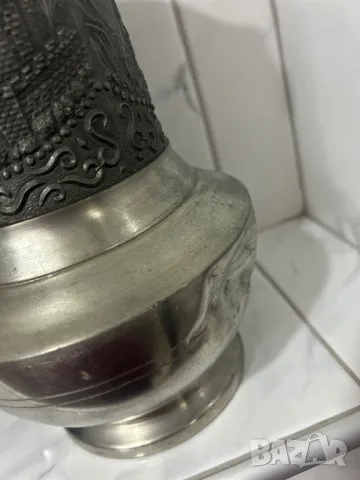 Стара халба  за вино/ бира  от калай Antik * Vintage, снимка 8 - Антикварни и старинни предмети - 48153743