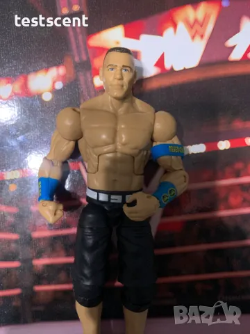 Екшън фигура WWE John Cena Джон Сина Mattel Elite Black Light Blue figure играчка, снимка 7 - Колекции - 48438298