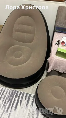 Преносимо надуваемо кресло и табуретка , снимка 6 - Дивани и мека мебел - 47383472