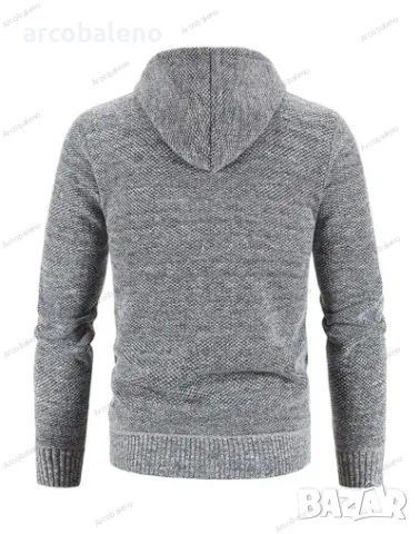 Ежедневно мъжко плетено яке с качулка и цип, 5цвята , снимка 17 - Якета - 47740924