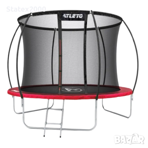 Батут ATLETO зелен със стълбичка и вътрешна предпазна мрежа, снимка 11 - Други - 45126511