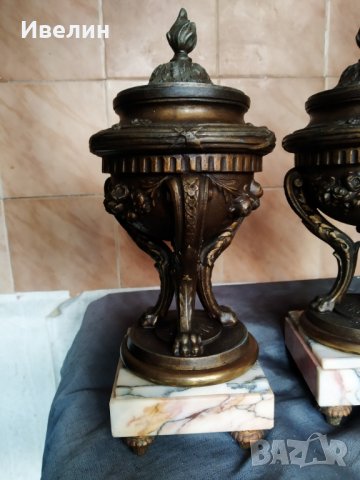 две барокови декорации за каминен часовник, снимка 2 - Антикварни и старинни предмети - 30039390