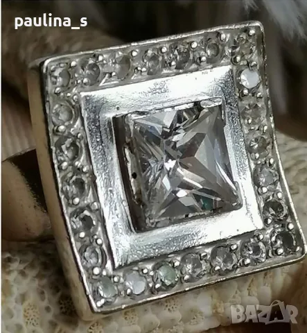 Два броя / Масивен сребърен пръстен с камъни / проба 925, снимка 8 - Пръстени - 15727690