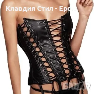Фетиш кожен корсет с връзки