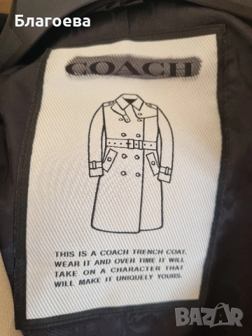 шлифер тренчкот COACH, снимка 10 - Шлифери - 53876417
