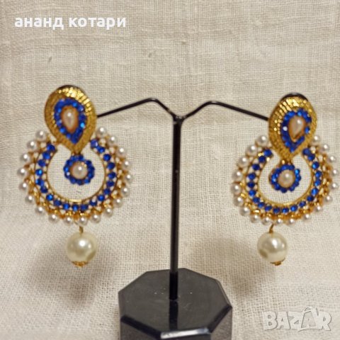 Индийски обеци с перли М12, снимка 3 - Обеци - 38678058