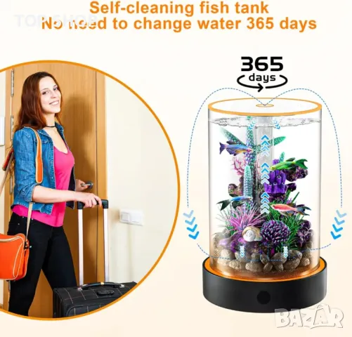 Комплект аквариум с компресор, филтър, осветление от 5DPets, снимка 2 - Аквариуми - 48500148