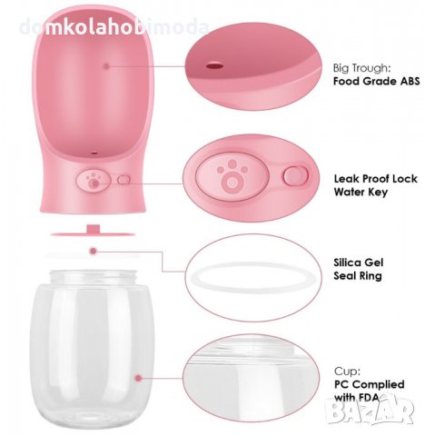 Преносима бутилка за домашни любимци, 350мл, снимка 4 - Други стоки за животни - 39932350