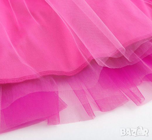  Бална абитуриентска рокля с тюл розова воали бал , снимка 8 - Рокли - 26464692