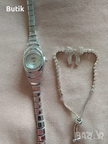 Дамски часовник и гривна , снимка 3 - Дамски - 48695135