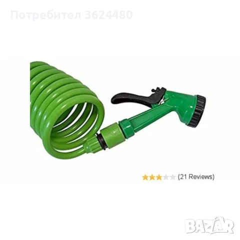 Спираловиден маркуч 15 м с пистолет 4518, снимка 6 - Напояване - 53370013