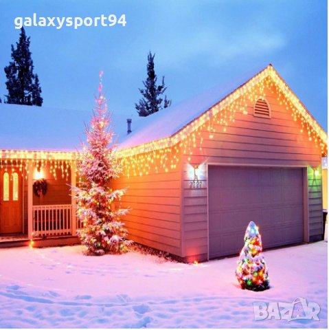 LED Топло бели висящи 144л Мигащи Висулки 3 х 60см 18.99лв Опция снаждане ЛЕД, снимка 4 - Лед осветление - 38583188