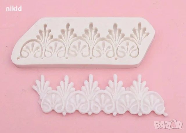 едностранни снопчета молд форма борд кант силиконова за декор украса торта фондан шоколад др, снимка 2 - Форми - 18599793