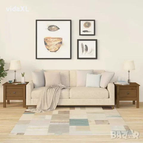 vidaXL Странични масички 2 бр меденокафяви 40x40x39 см бор масив, снимка 2 - Маси - 56147961