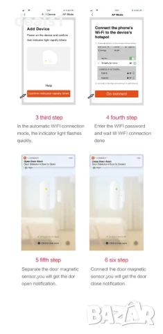 Tuya Смарт WiFi Сензор за врати и прозорци Известия в реално време Smart Life APP Съвместим с Alexa , снимка 13 - Друга електроника - 51016914