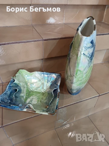 Комплект керамика ваза и фруктиера, снимка 2 - Други стоки за дома - 51316004