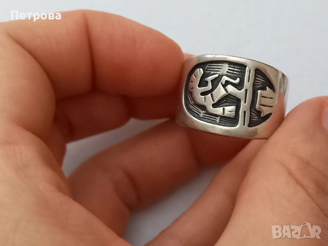 Четири броя мъжки сребърни пръстена, снимка 3 - Пръстени - 53887904