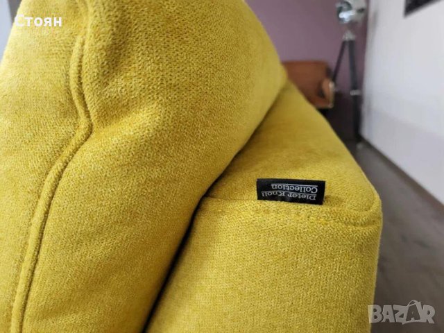Жълт П образен ъглов диван от плат Dieter Knoll ZE-EM20075, снимка 12 - Дивани и мека мебел - 44244515