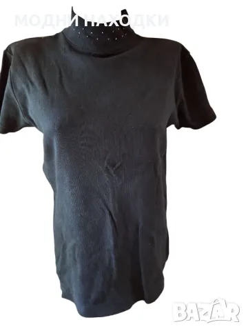 Черна блуза Поло Рипс(Имам и Цикламена), снимка 3 - Тениски - 49796614