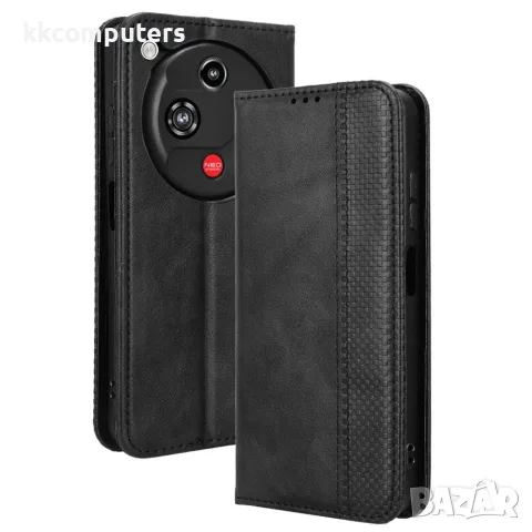 За ZTE nubia Focus 2 5G / Vivacom 5G Pro 2 Ретро Кожен Калъф Тефтер със Стойка, Портфейл и Скрийн Пр