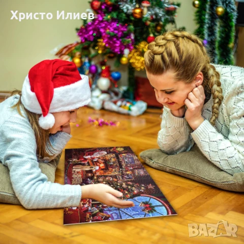 Коледен календар Пъзел с Дядо Коледа Коледна картина Адвент календар 1008 части, снимка 4 - Игри и пъзели - 50803868