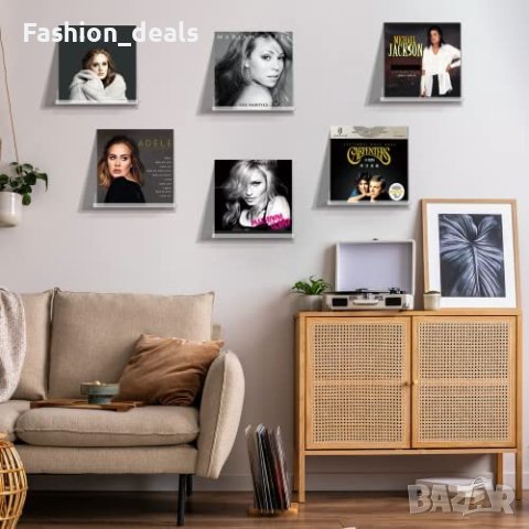 Нов акрилен винилов рафт за плочи прозрачен плаващ за стена съхранение, снимка 5 - Други стоки за дома - 40741417