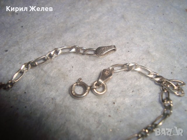 КРАСИВА НЕЖНА СРЕБЪРНА ГРИВНА СРЕБРО 925 ПЛЕТКА КАРТИЕ със СРЕБЪРНО СЪРЧИЦЕ 27385, снимка 6 - Гривни - 36795325