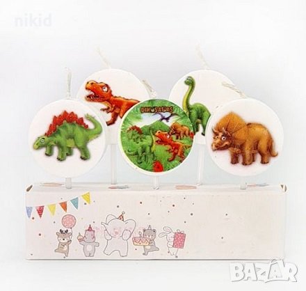 5 бр свещи свещ динозавър динозаври Джурасик парк за торта Рожден ден детско парти 