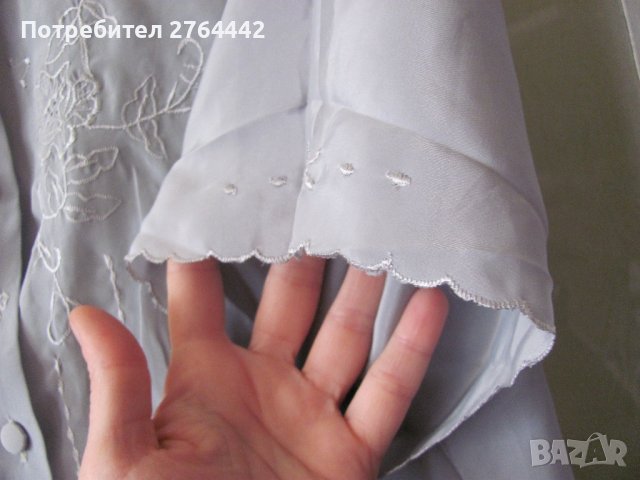 Копринена сива блуза М/Л размер, снимка 4 - Други - 36957334