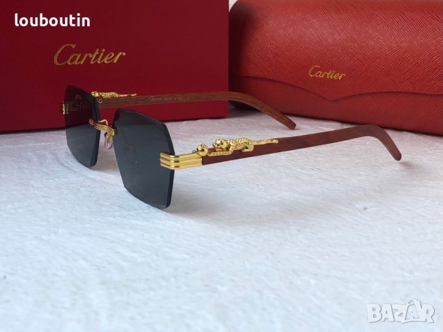 Cartier висок клас слънчеви очила Мъжки Дамски слънчеви с дървени дръжки, снимка 12 - Слънчеви и диоптрични очила - 40531947