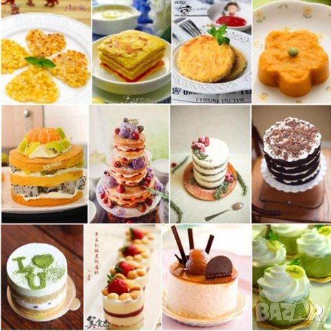 1721 Комплект рингове за оформяне на салати гарнитури ястия десерти, 4 броя, снимка 9 - Форми - 30321452