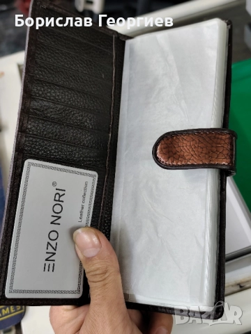 Нов Кожен портфейл enzo nori два броя, снимка 4 - Портфейли, портмонета - 52373395