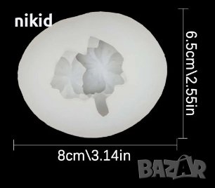 Праскова цвят цвете силиконов молд форма фондан гипс сапун декор украса смола, снимка 3 - Форми - 42028288
