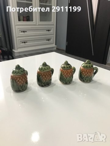 Керамична кана с чаши, снимка 3 - Сервизи - 38756896