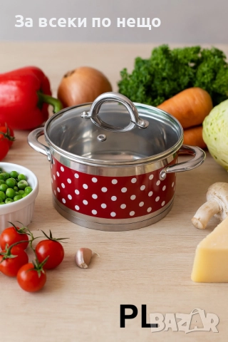 Тенджера Rosberg R51210I, Неръж. стомана. Червен с бели точки Код P1678, снимка 5 - Съдове за готвене - 52941738