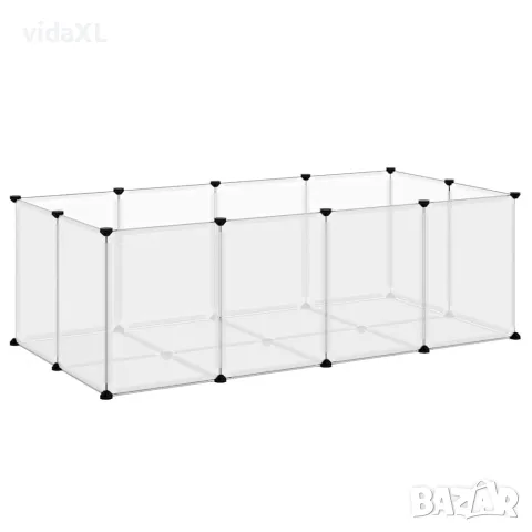 vidaXL Клетка за малки животни прозрачна 144x74x46,5 см PP и стомана