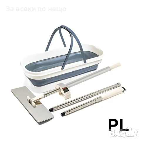 Моп за почистване с микрофибърна подложка, автоматично изцеждане и кофа Код P322