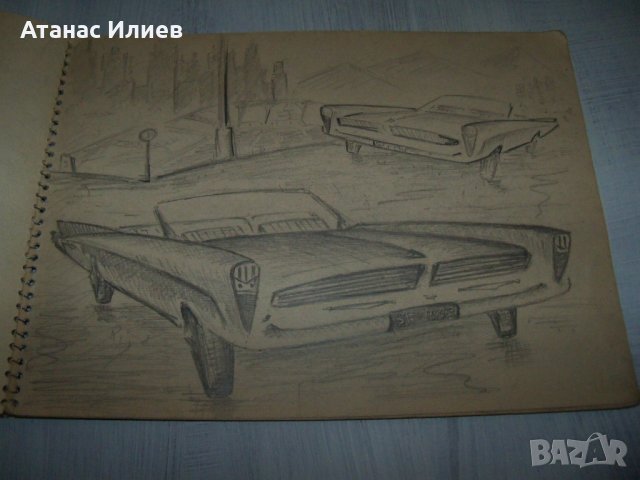 Стар скицник с рисунки соц период, снимка 6 - Други - 29858487