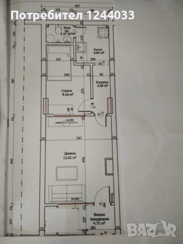 Две стаи + кухненски бокс със статут на апартамент, снимка 13 - Апартаменти - 54245086