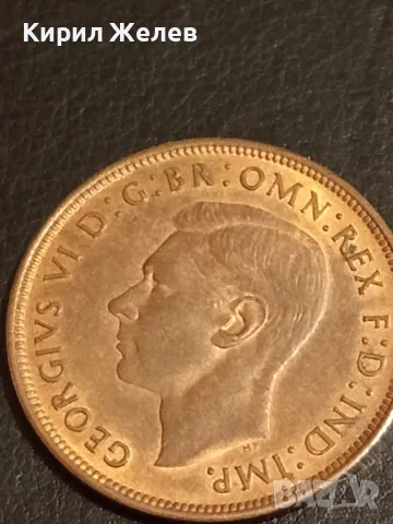 Стара монета 1 пени 1938г. Великобритания Император Джордж шести 49148, снимка 4 - Нумизматика и бонистика - 49064330