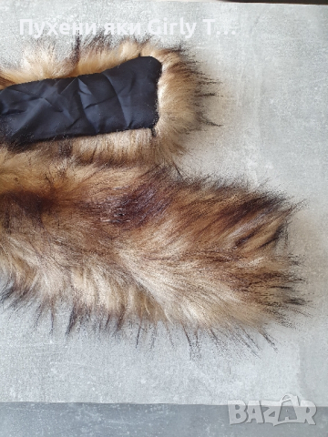 Кафеникава яка 76 см., НАЛИЧЕН 1 БРОЙ пухена яка с дълъг косъм Еко , снимка 3 - Шалове - 44775719
