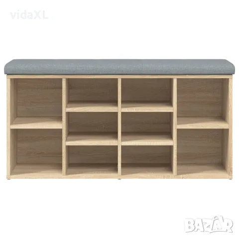 vidaXL Пейка за обувки, сонома дъб, 102x32x50 см, инженерно дърво, снимка 3 - Маси - 56148078