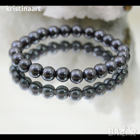 Гривна от хематит+магнит за кръвно наляган 